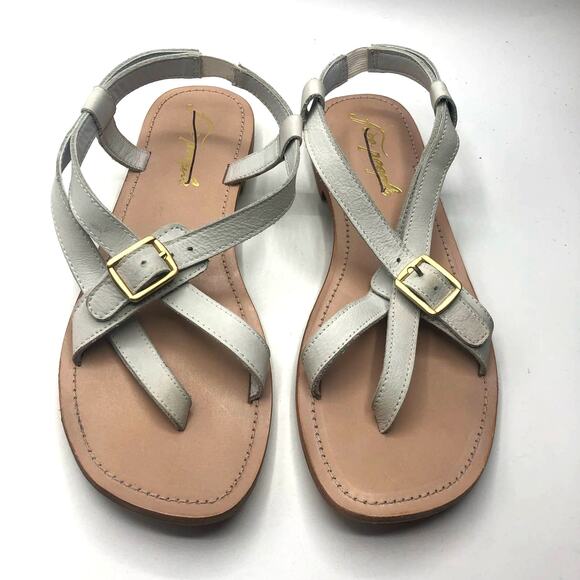 Free People Shoes - Free People Womens La Risa Flat Sandal White Size EU 41 / US 11